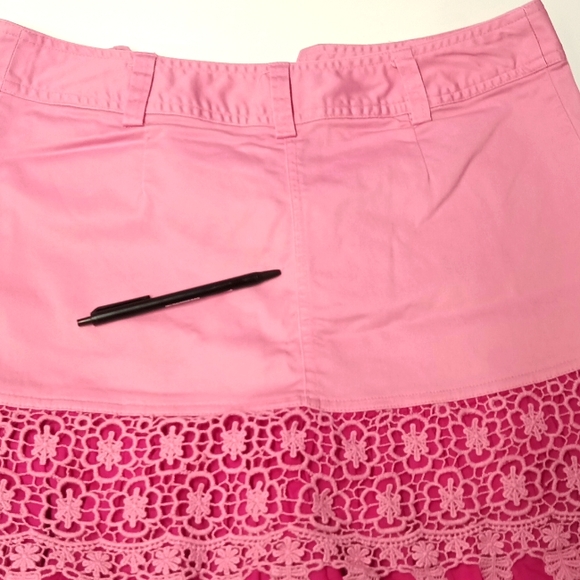 Metro style skits| Women's casual summer pink/ ruffle layer scallop skirt size 8 - Picture 9 of 10